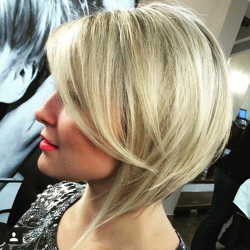 angled blonde bob