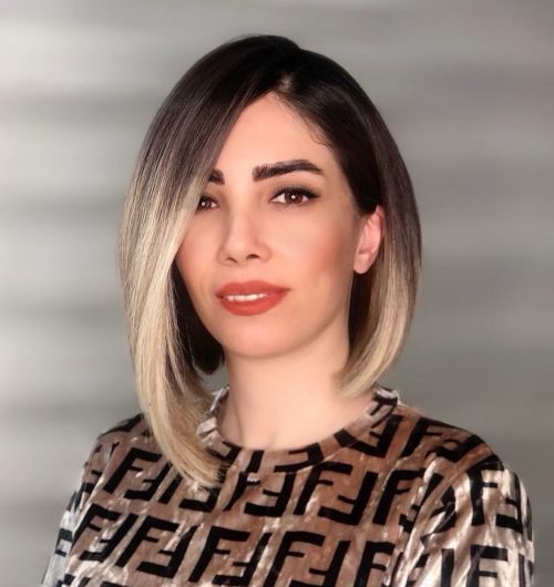 Asymmetrical Bob Blonde Ombre