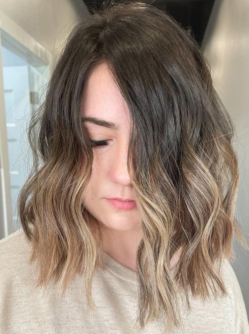 Asymmetrical Bob with Natural Ombre