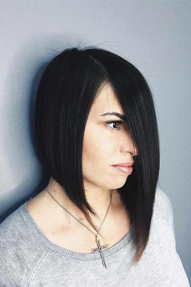 Asymmetrical Inverted Bob Cut #invertedbob #straighthair