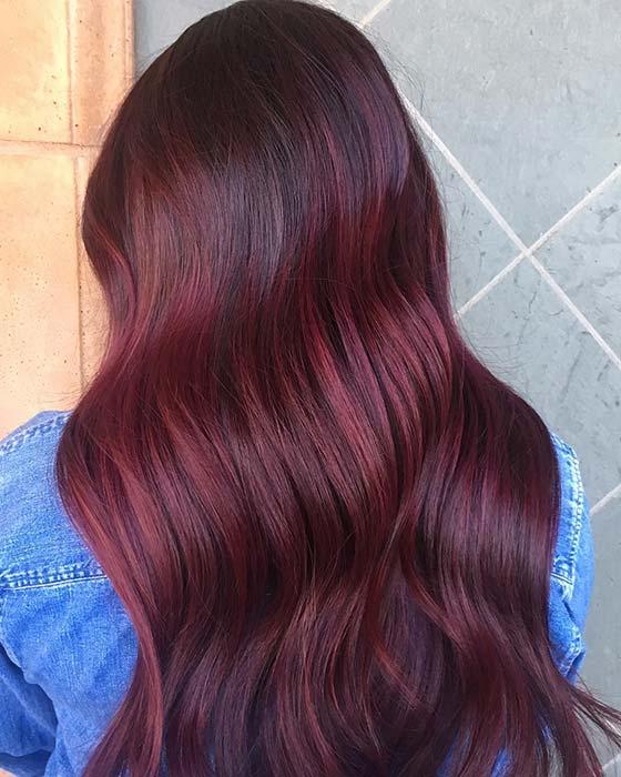 Beautiful Wavy Burgundy Hair