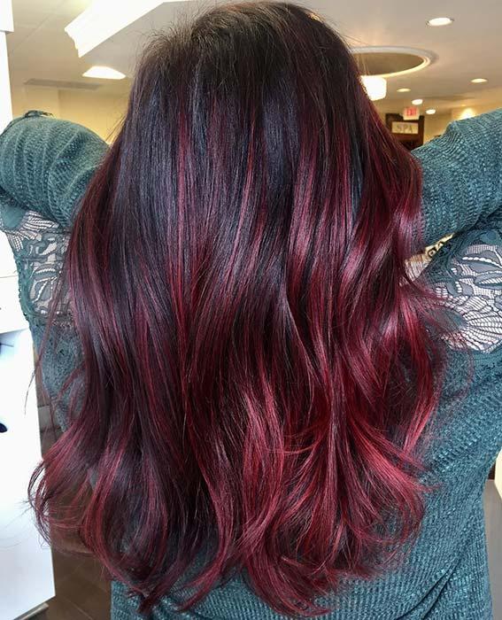 Black and Burgundy Hair