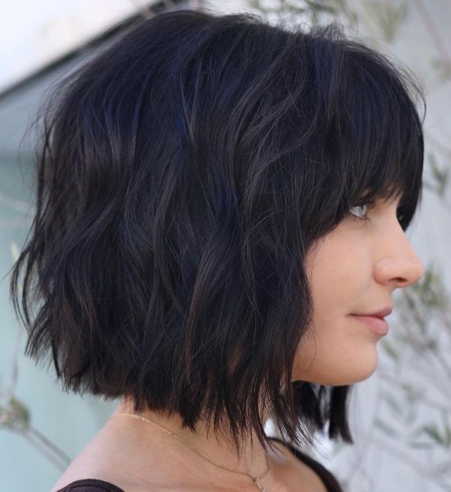 Blunt Medium Bob with Front Bangs