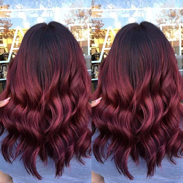 Burgundy Hair Balayage