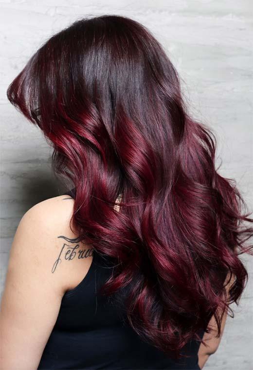 Burgundy Hair Color Shades: Wine/ Maroon/ Burgundy Hair Dye Tips