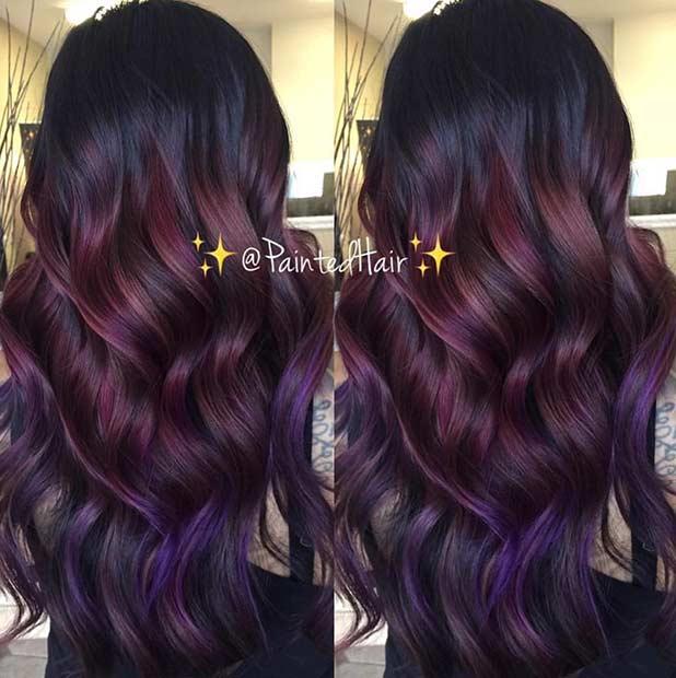 Burgundy Purple Hair