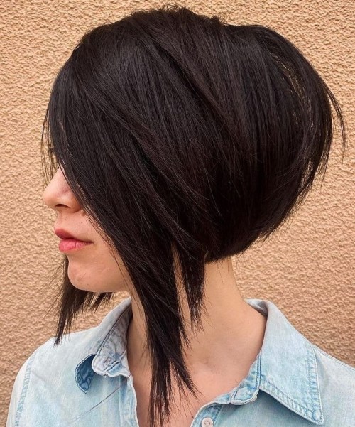 Dark Brown Bob with Extra Long Front Pieces