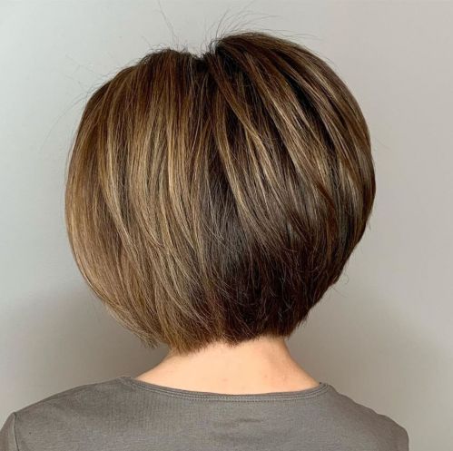 Feathered Stacked Bob Haircut