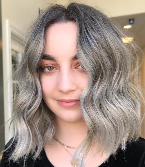Gray and Ash Blonde Bob Hairstyle
