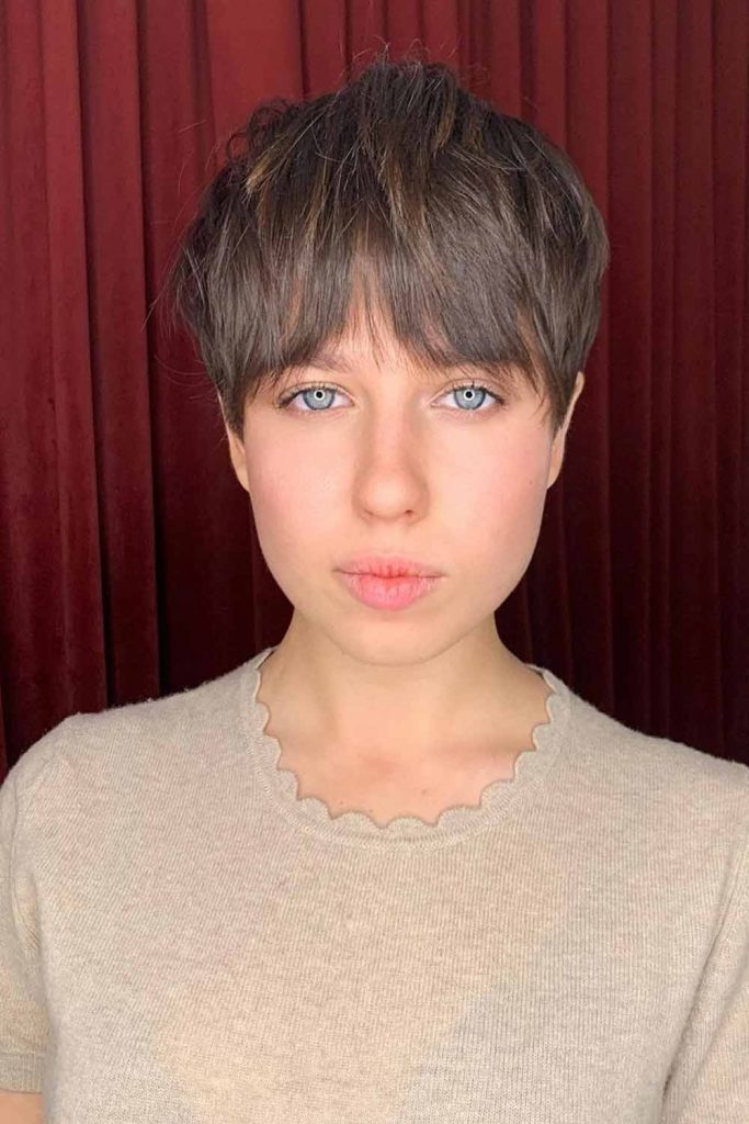 Layered Boy Cut Pixie with Bangs
