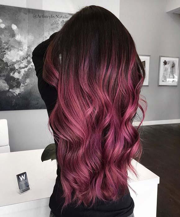 Light Burgundy Hair Ombre