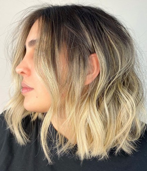 Long Bob with Modern Blonde Ombre