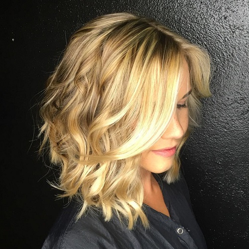 Long Wavy Bob With Bangs