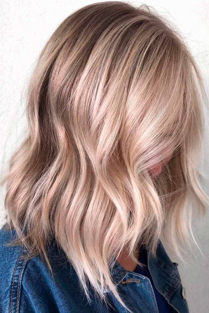 Lovely Blonde Balayage Medium Hair