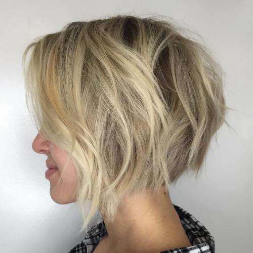 Messy Blonde Balayage Bob