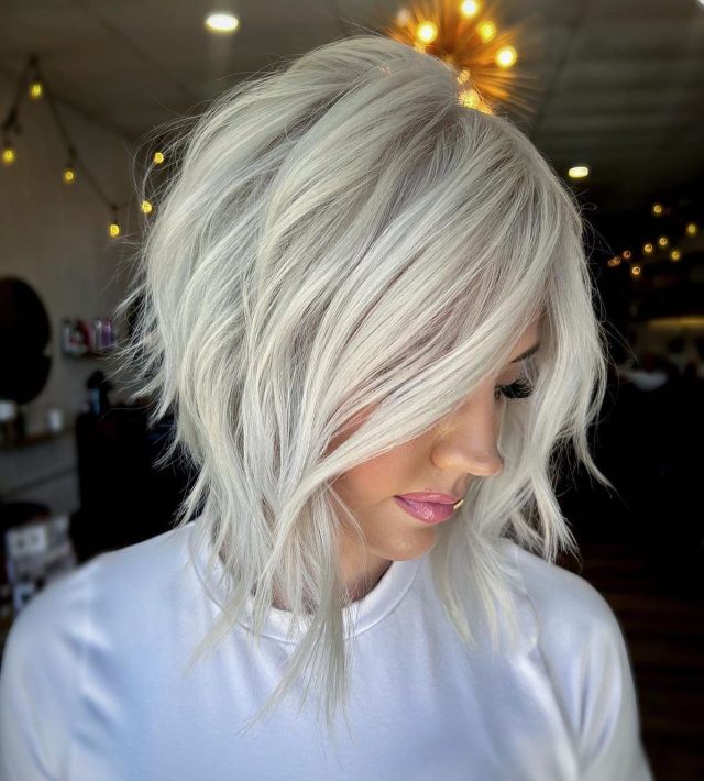 Platinum Wavy A line Cut