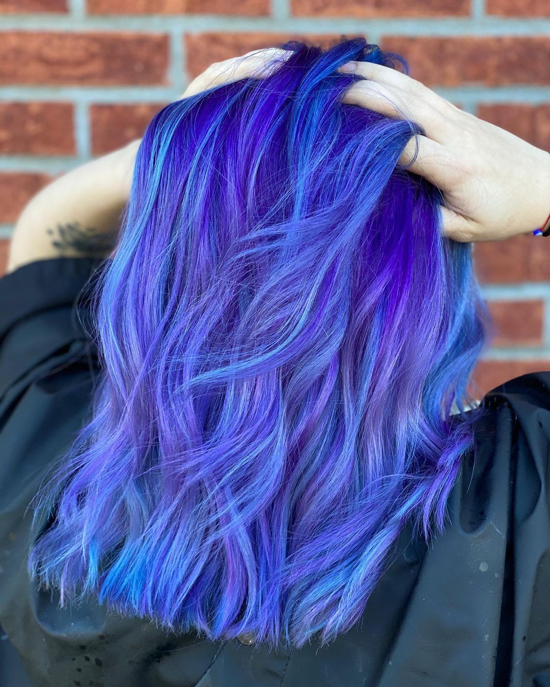 Purple Hair with Blue Highlights