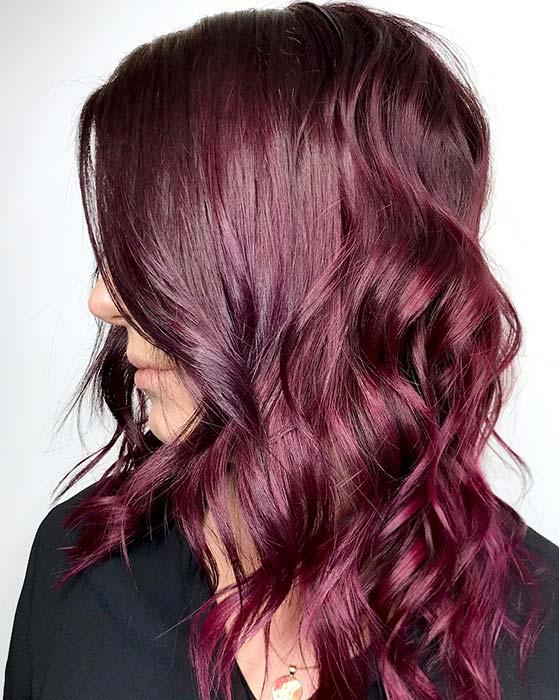 Shiny Burgundy Waves