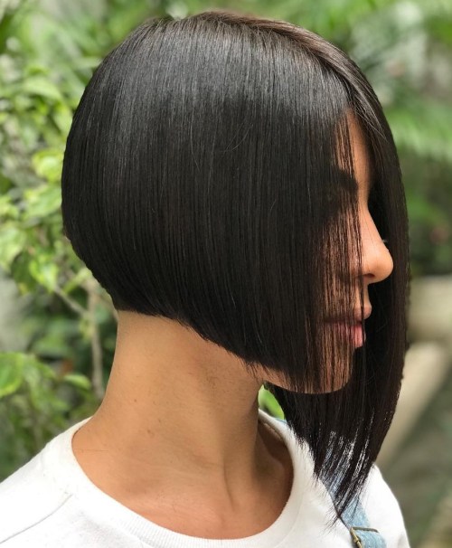 Sleek Dramatically Asymmetrical Bob