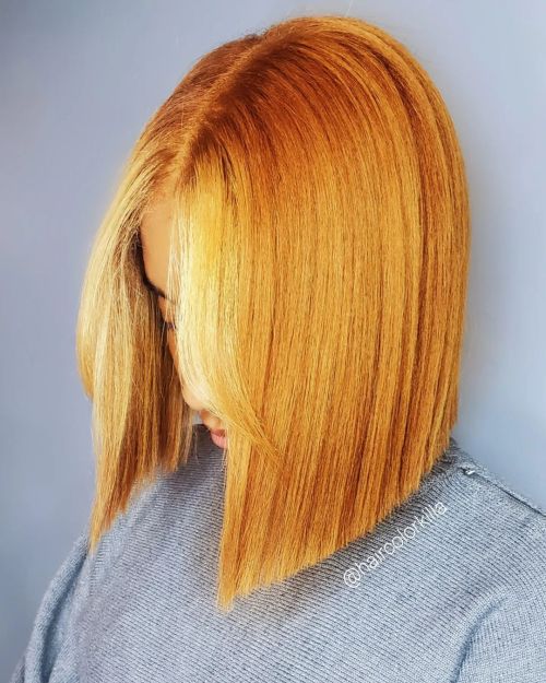 Smooth Ginger Blonde Lob