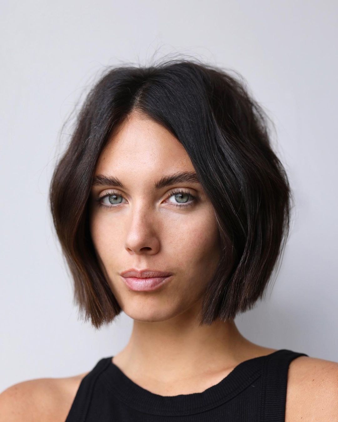 Soft Blunt Bob with Middle Part