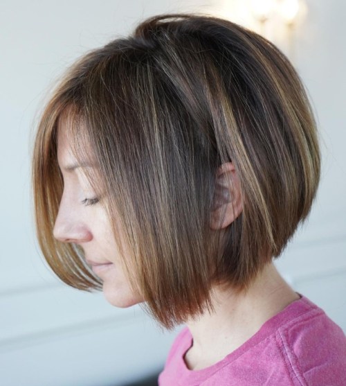 Softly Rounded Short Straight Bob