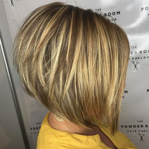 Stacked Blonde Balayage Bob