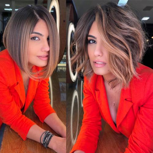 Stunning Highlighted Bob with Side Part