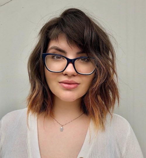 Thick Hair Bob with Shaggy Short Bangs