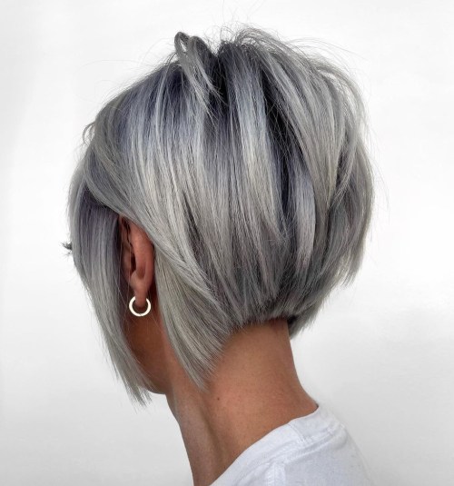 White Blonde Pixie Bob for Thick Hair