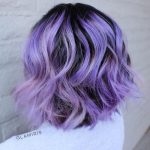 wavy-pastel-purple-bob-with-black-roots